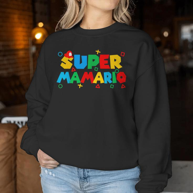 Super Gamer Mamario Day Mama Mother Video Gaming Lover Women Sweatshirt Funny Gifts