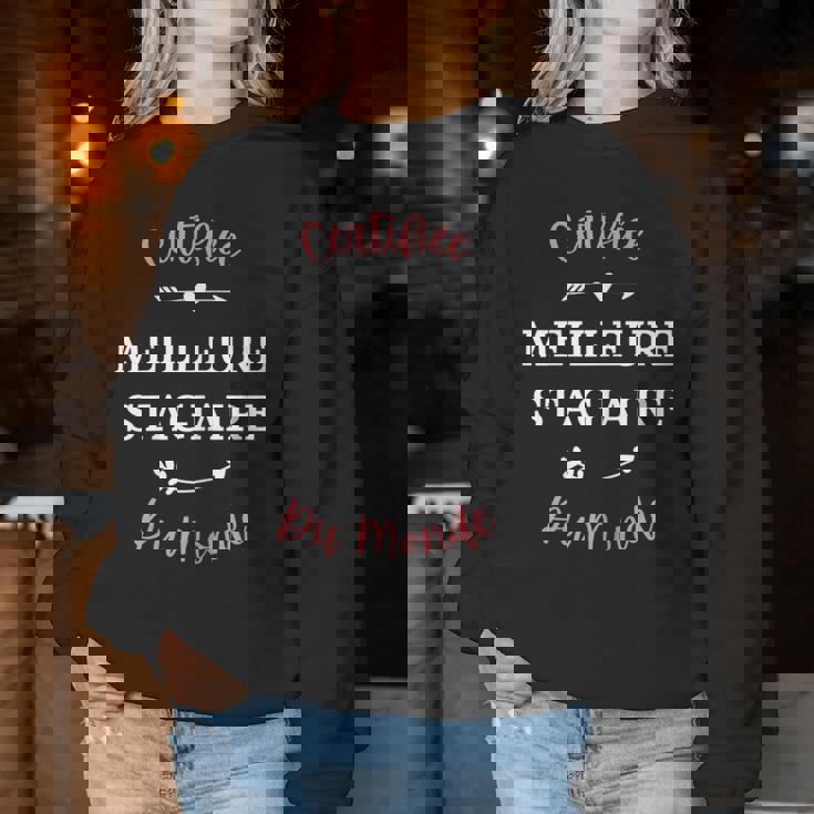 Super Stagiaire Certifiée Meilleure Stagiaire Du Monde Women Sweatshirt Cadeaux drôles