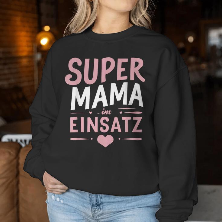 Supermama Im Einsatz Muttertag Beste Mama Baby Ankündigung Sweatshirt Frauen Lustige Geschenke