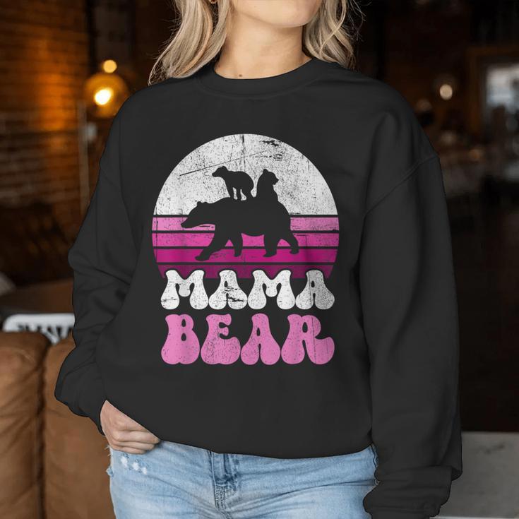 Süßer Mama Bär & Jungtiere Muttertag Rosaintage Retro Groovy Sweatshirt Frauen Lustige Geschenke