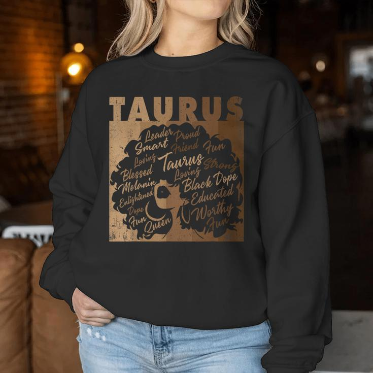 Taurus Girl African American Melanin Birthday Women Sweatshirt Funny Gifts