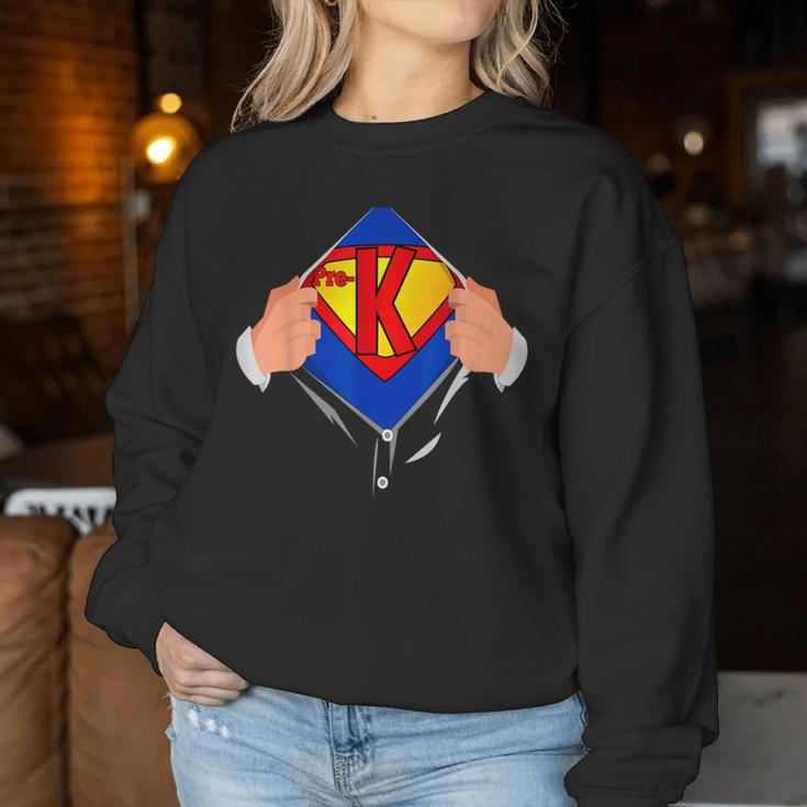 Teachers Are Superheroes Pre K Super Teacher Staff Women Sweatshirt Unique Gifts
