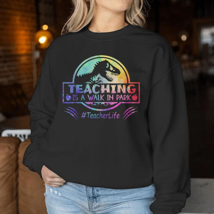 Teaching Is A Walk In Park Teacher Life Mother's Day Women Sweatshirt Personalized Gifts