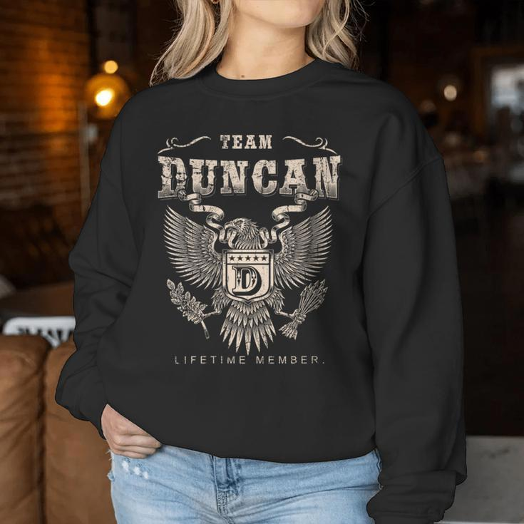 Team Duncan Family Name Lifetime Member Women Sweatshirt Funny Gifts