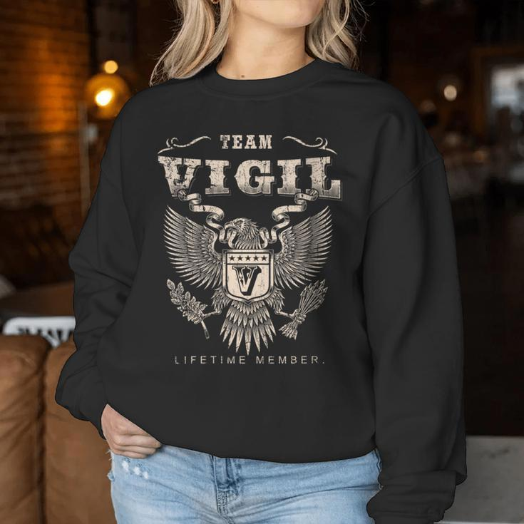 Team Vigil Family Name Lifetime Member Women Sweatshirt Funny Gifts