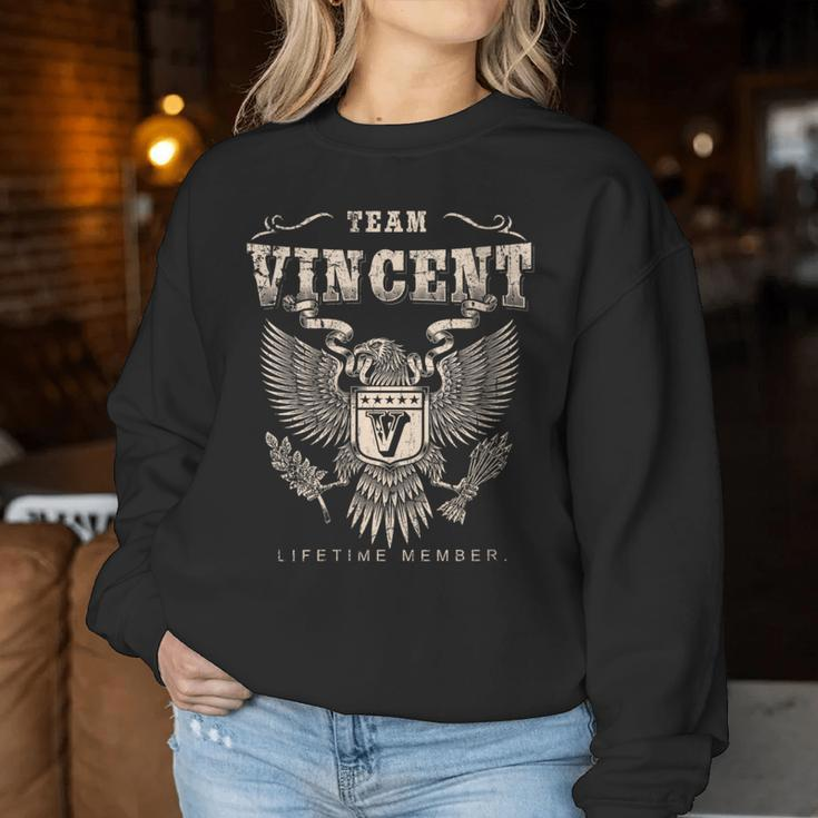 Team Vincent Family Name Lifetime Member Women Sweatshirt Funny Gifts