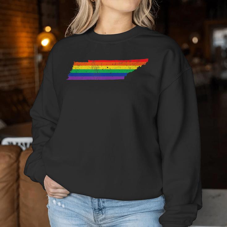 Tennessee Rainbow Flag Map Gay Pride Lesbian Lgbt Women Sweatshirt Unique Gifts