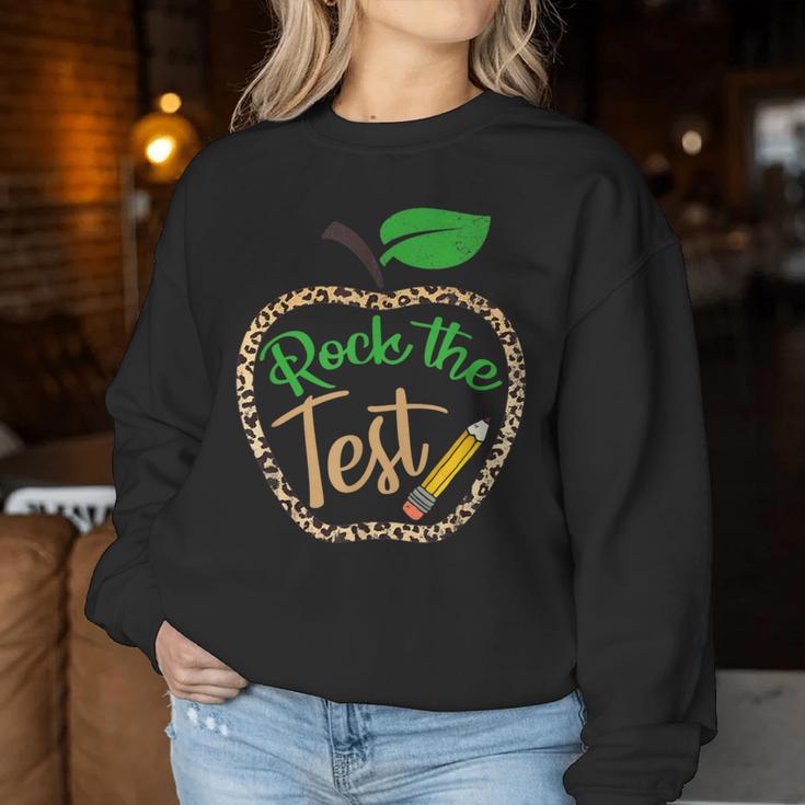 Test Day Rock The Test Teacher Testing Day Donut Stress Women Sweatshirt Unique Gifts