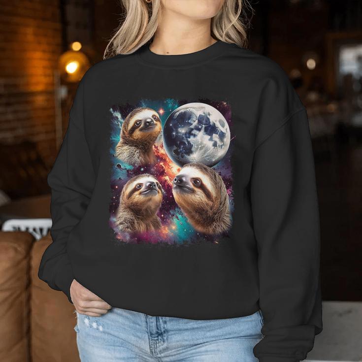 Three Sloth Moon 3 Sloth Moon Cursed Meme Women Sweatshirt Unique Gifts