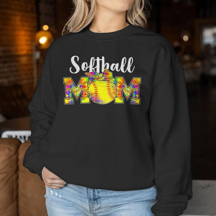 Tie Dye Softball Mom Softball Game Day Vibes Women Sweatshirt Unique Gifts