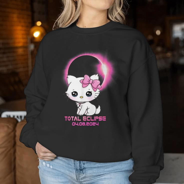 Total Solar Eclipse April 8 2024 Cat Boy Girl Women Sweatshirt Unique Gifts