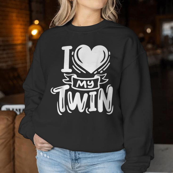 Twins Twin Brother Sister I Love My Twin Women Sweatshirt Unique Gifts