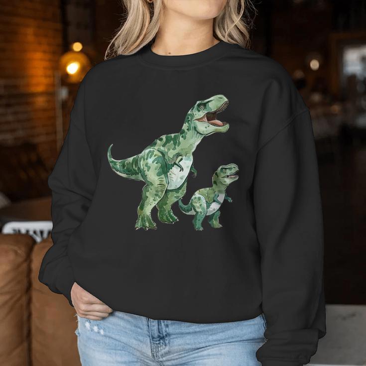 Tyrannosaurus Rex T-Rex Dino Papa Mama Und Kind Männertag Sweatshirt Frauen Lustige Geschenke