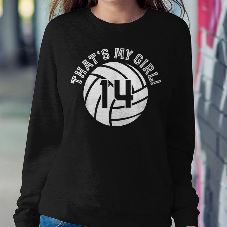 Unique That's My Girl 14 Volleyball Player Mom Or Dad Women Sweatshirt Unique Gifts