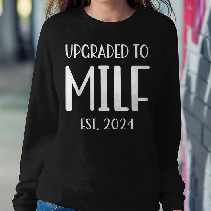 Upgraded To Milf Est 2024 Soon To Be Mom Womens Women Sweatshirt Unique Gifts