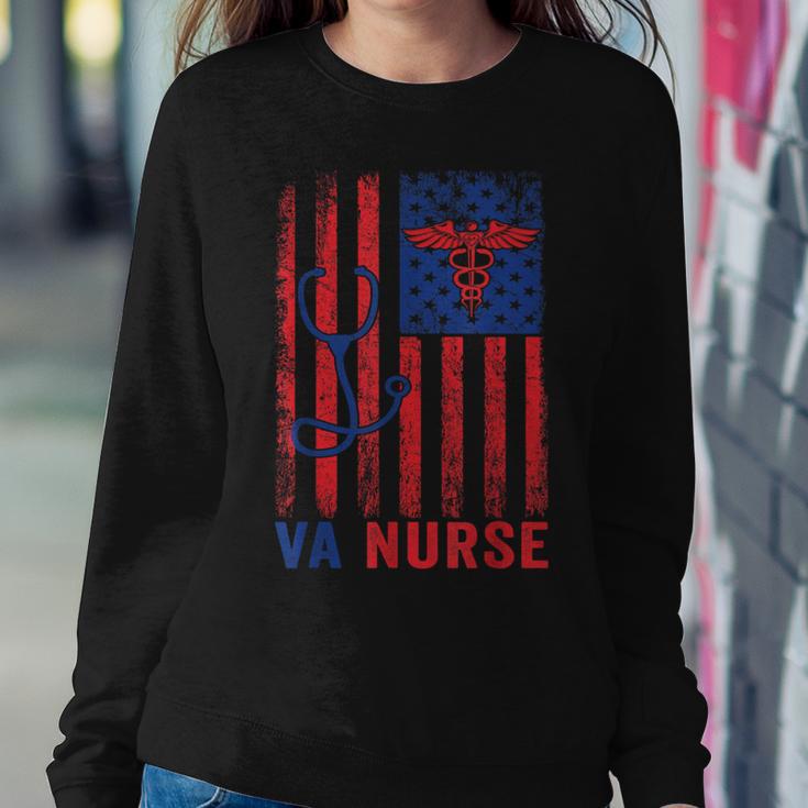 Va Nurse American Flag Patriotic Medical Worker Patriotic Women Sweatshirt Unique Gifts