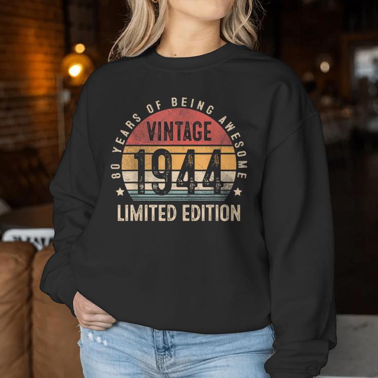 Vintage 1944 80 Years Old For 80Th Birthday Women Sweatshirt Unique Gifts