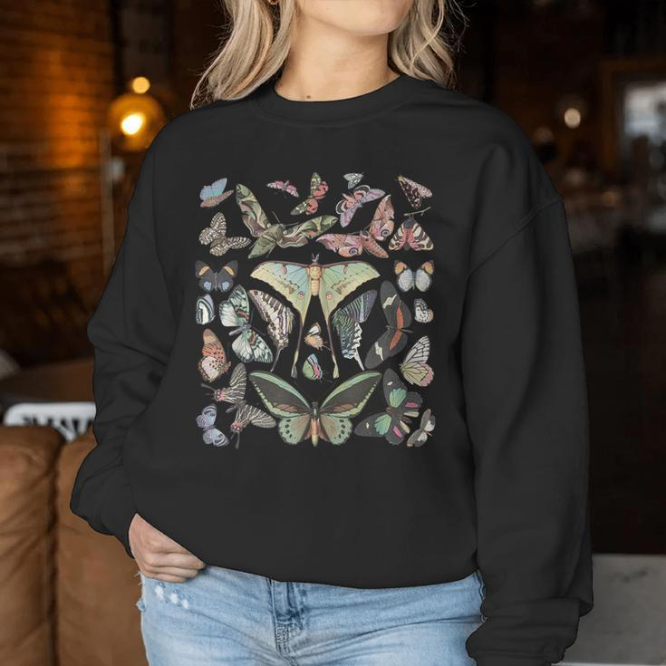 Vintage Butterfly And Moth Cute Graphic For Teacher Womens Women Sweatshirt Funny Gifts
