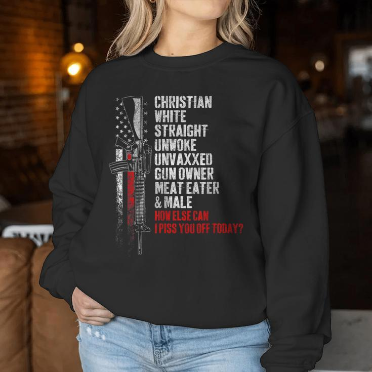 Vintage Christian White Straight Unwoke Unvaxxed Gun Owner Women Sweatshirt Unique Gifts