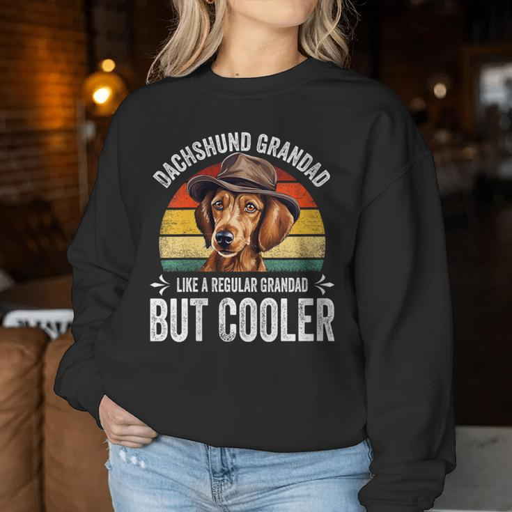 Vintage Dachshund Grandad Like A Regular Grandad But Cooler Women Sweatshirt Unique Gifts