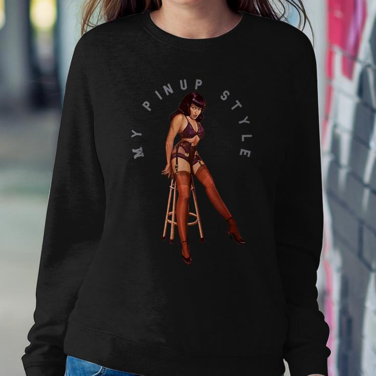 Vintage Sexy Pinup Style Girl Red Socks Women Sweatshirt Unique Gifts