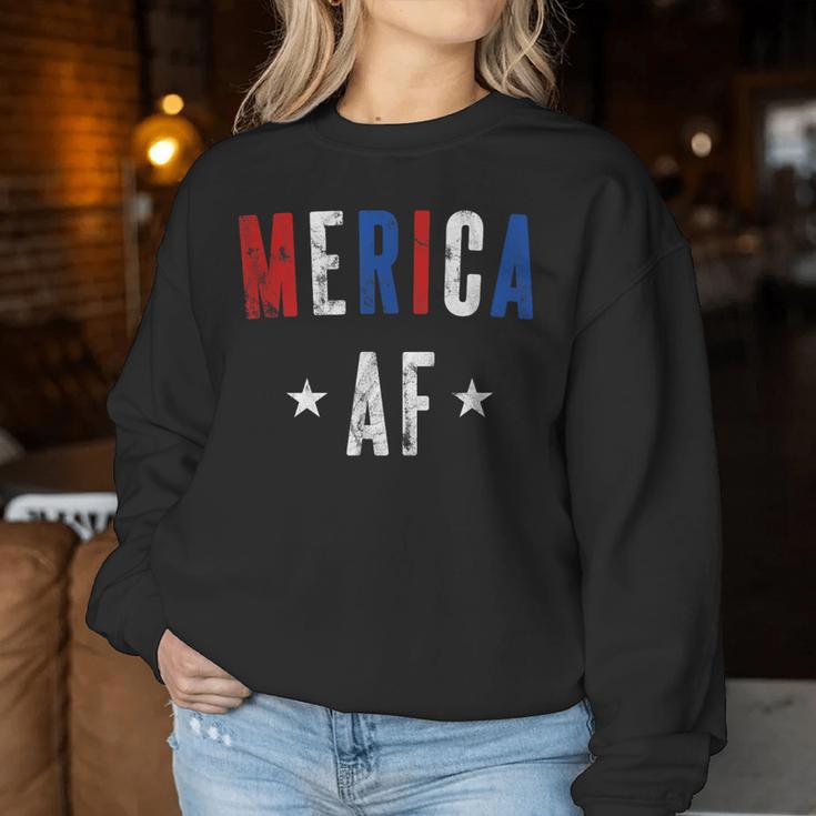 Vintage Merica Af Patriotic 4Th July Women Women Sweatshirt Unique Gifts