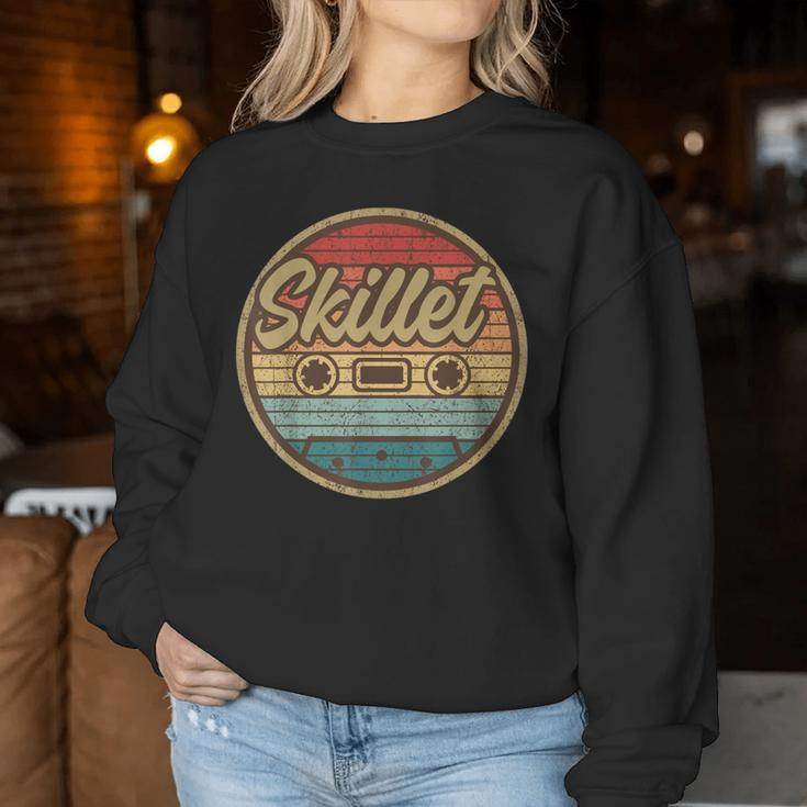 Vintage Skillets Cassette Retro Circle Christian Rock Music Women Sweatshirt Funny Gifts