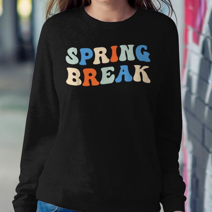 Vintage Spring Break 2024 Cute Spring Vacation Teacher Women Sweatshirt Unique Gifts