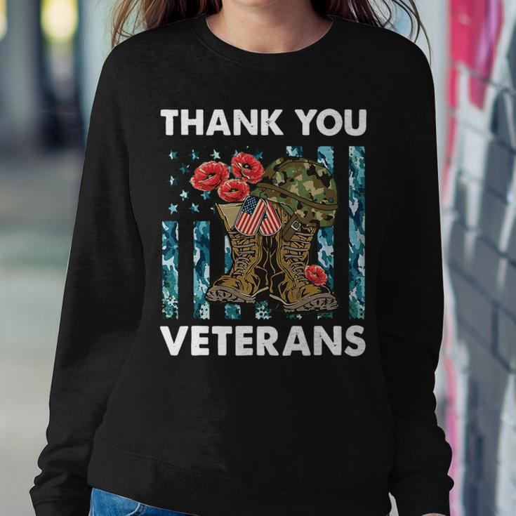 Vintage Thank You Veterans Combat Boots Flower Veteran Day Women Sweatshirt Unique Gifts