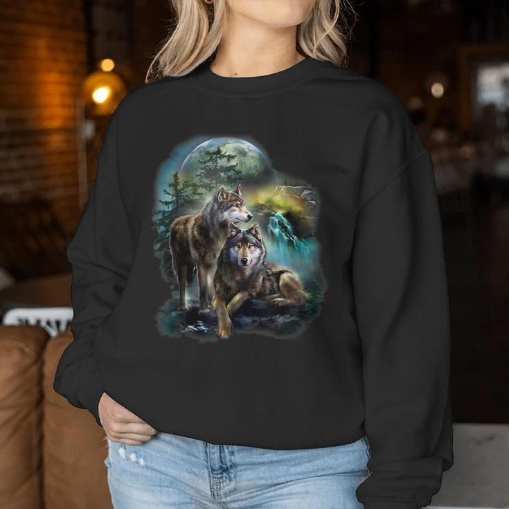 Vintage Wolf Wolf Lovers For Boys And Girls Women Sweatshirt Personalized Gifts