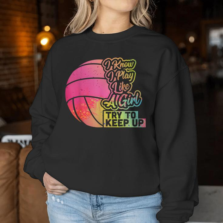Volleyball Team Play Like A Girl Volleyball Women Sweatshirt Unique Gifts