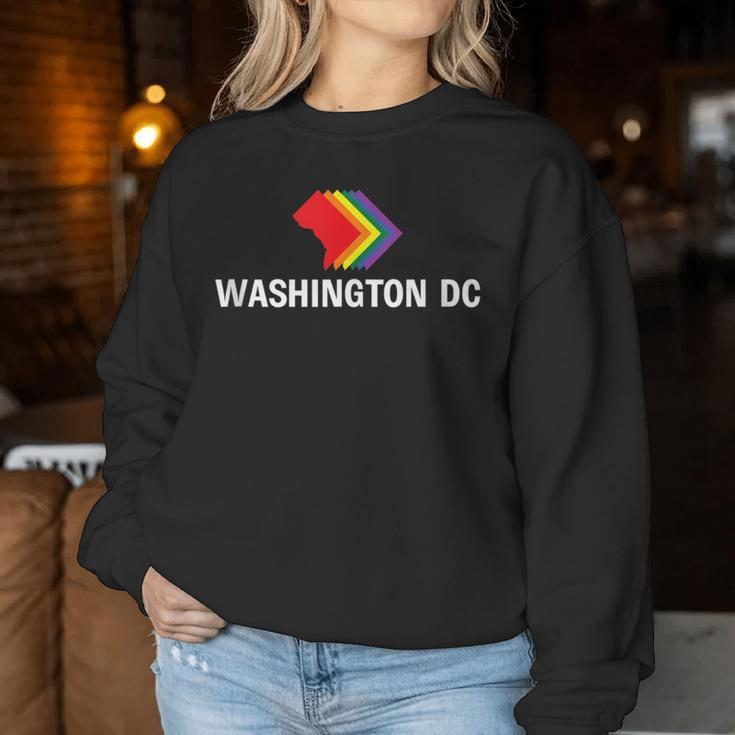 Washington Dc Map Gay Pride Rainbow Women Sweatshirt Unique Gifts
