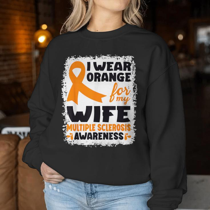 I Wear Orange For My Wife Ms Multiple Sclerosis Awareness Women Sweatshirt Unique Gifts