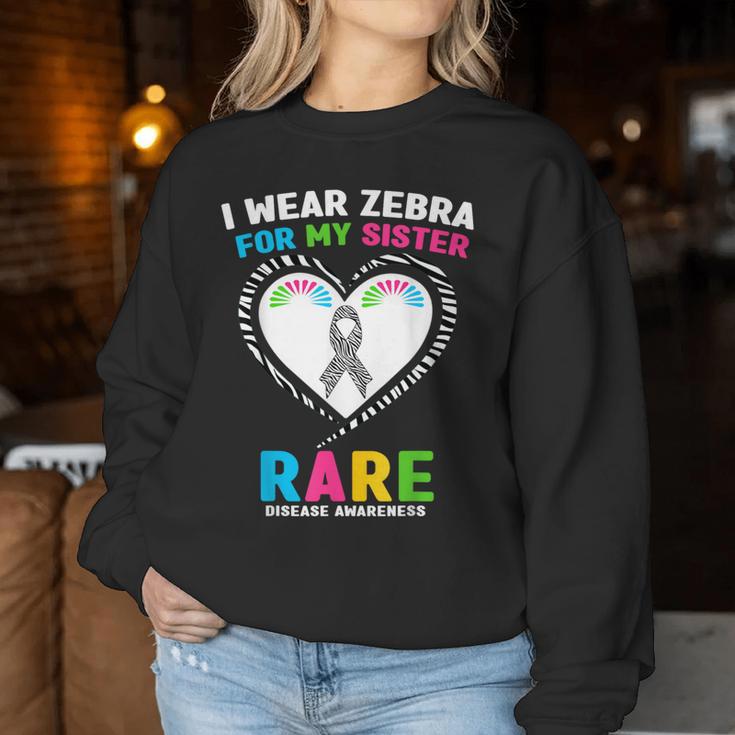 I Wear Zebra For My Sister Rare Disease Awareness Women Sweatshirt Unique Gifts