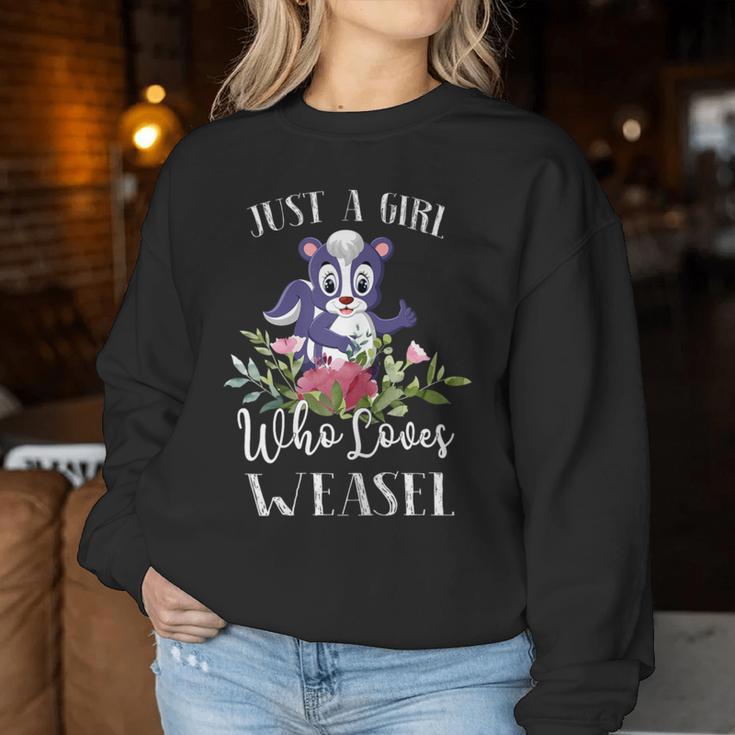 Weasel Lover Just A Girl Who Loves Weasel Women Sweatshirt Unique Gifts