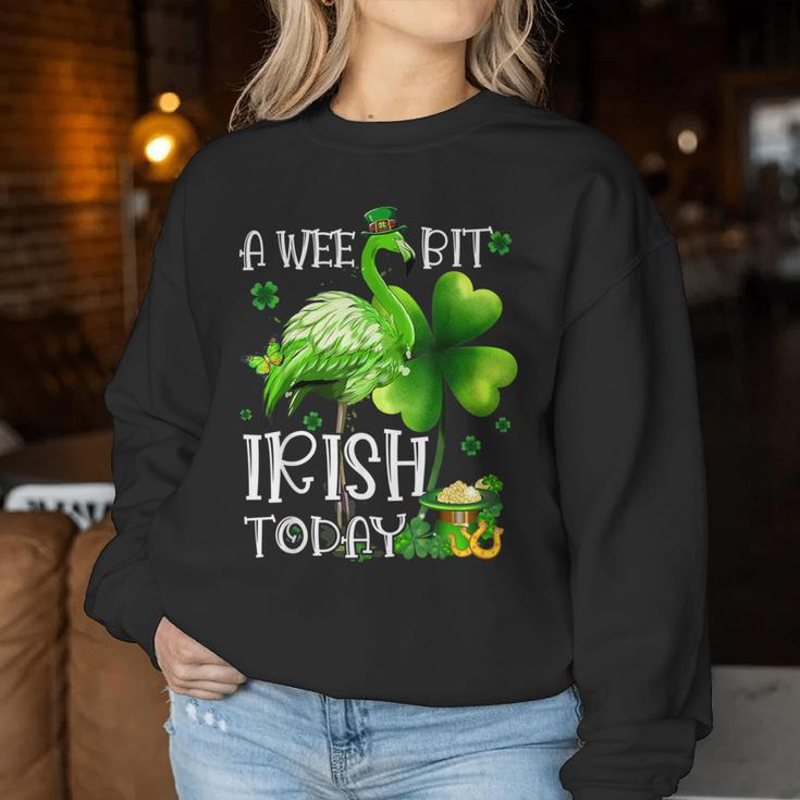 A Wee Bit Irish Today Green Flamingo Beer St Patrick's Day Women Sweatshirt Personalized Gifts