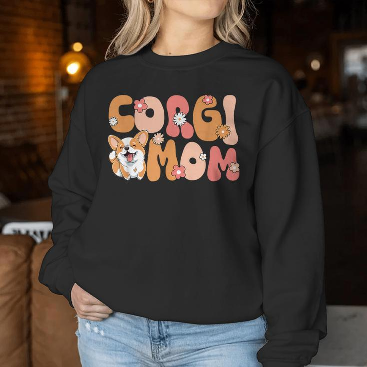Welsh Corgi Pembroke Groovy World's Best Corgi Mom Women Sweatshirt Funny Gifts