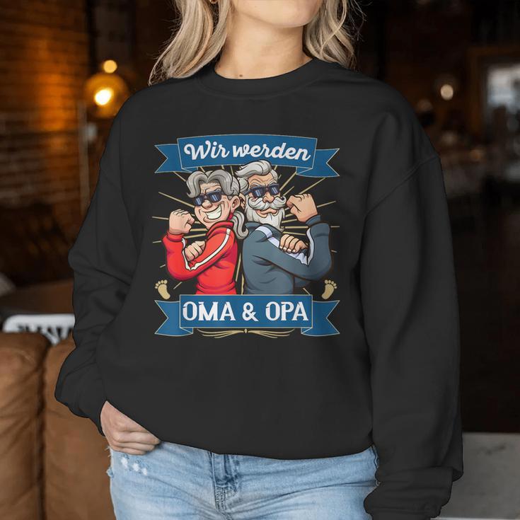 Wir Werden Oma Und Opa Sweatshirt Frauen Lustige Geschenke