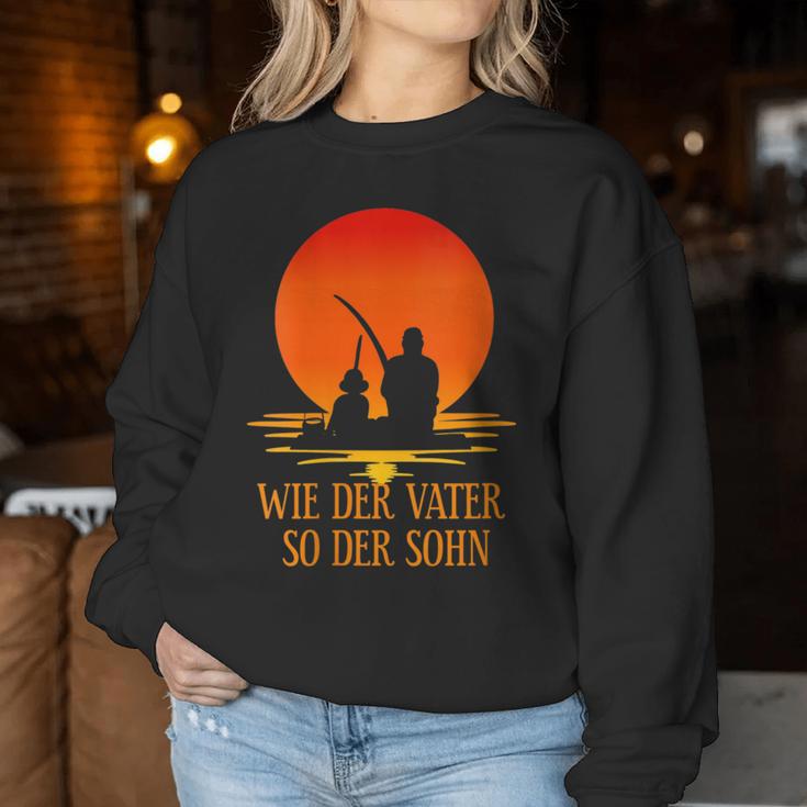 Women's With-Neck Wie Derater So Der Sohn Papa Angeln Angler Partner Sweatshirt Frauen Lustige Geschenke