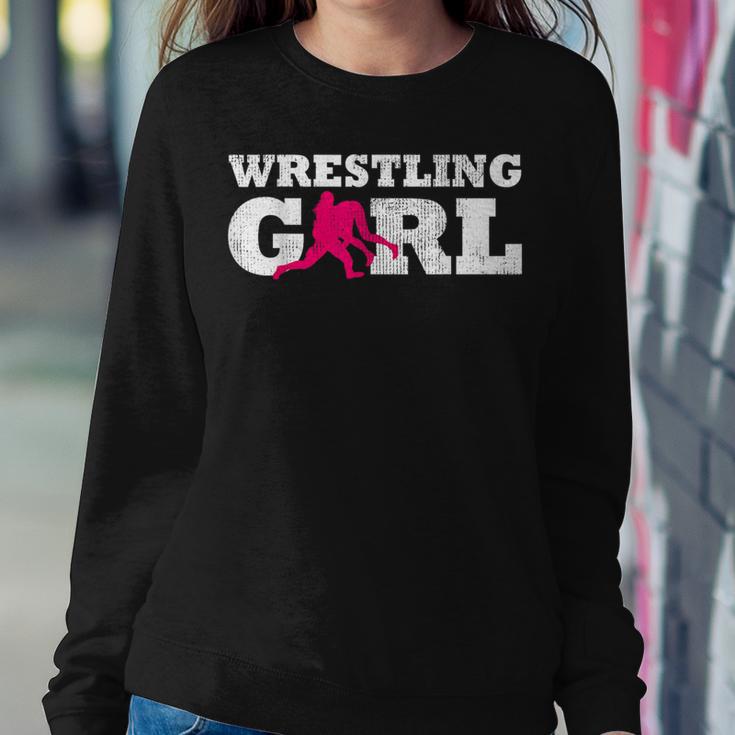 Wrestling Girl Player Silhouette Sport Women Sweatshirt Unique Gifts