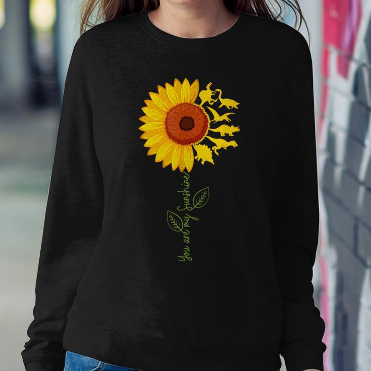 You're My Sunshine Sunflower Dinosaur T-Rex Dino Lovers Women Sweatshirt Unique Gifts