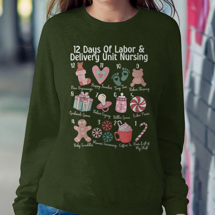 12 Days Of Labor And Delivery Unit Nursing Nurse Christmas Women Sweatshirt Unique Gifts