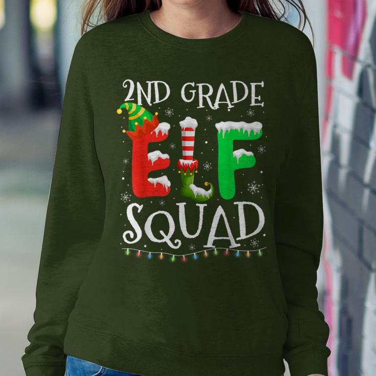2Nd Grade Elf Squad Teacher Christmas Students Women Sweatshirt Funny Gifts