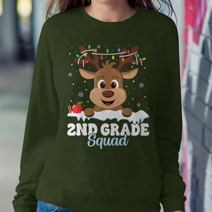 2Nd Grade Teacher Christmas Second Grade Squad Reindeer Xmas Women Sweatshirt Unique Gifts