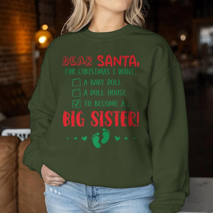 Dear Santa I Want To Become A Big Sister Newborn Quote Women Sweatshirt Unique Gifts