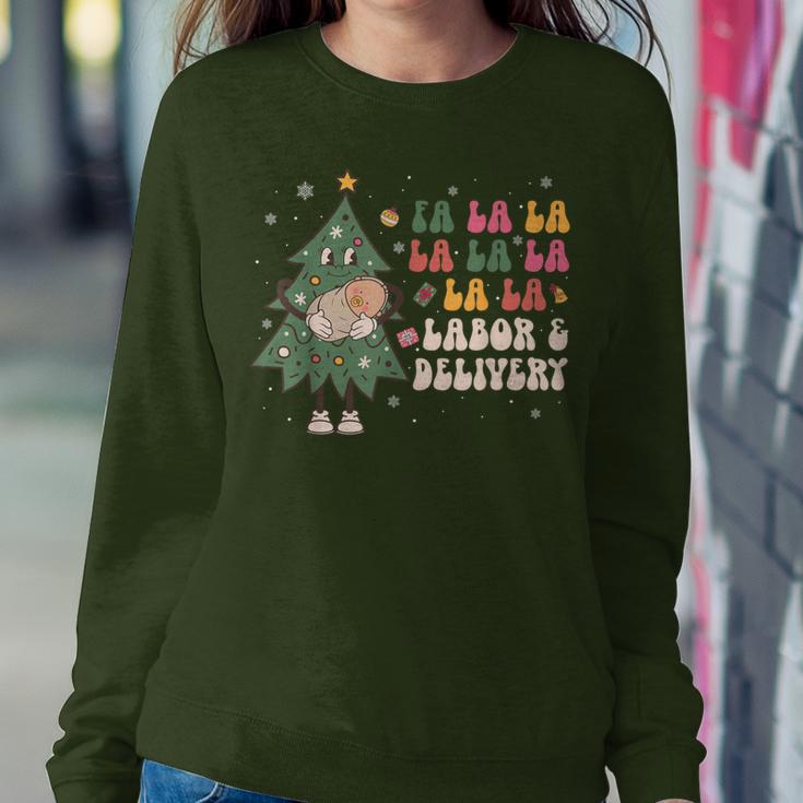 Fa La La La Labor And Delivery Nurse Christmas L&D Nursing Women Sweatshirt Unique Gifts