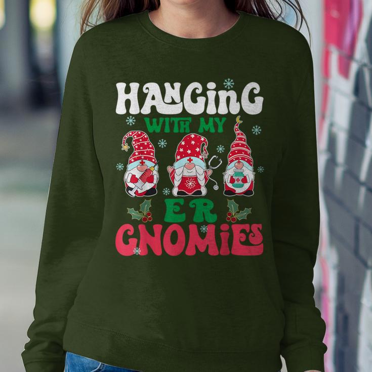 Hanging With My Er Gnomies Nurse Gnome Xmas Light Christmas Women Sweatshirt Unique Gifts