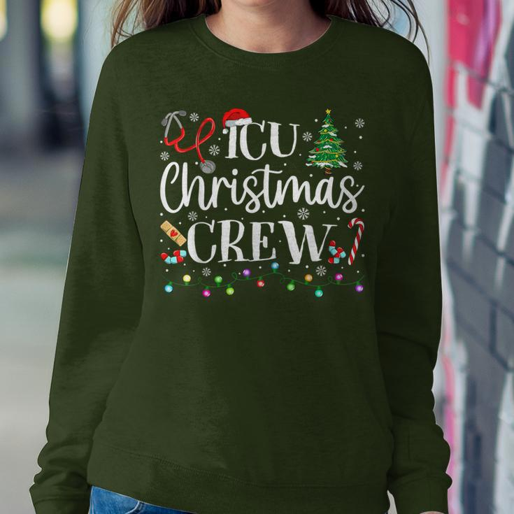 Icu Nurse Christmas Crew Intensive Care Unit Nurse Women Sweatshirt Funny Gifts