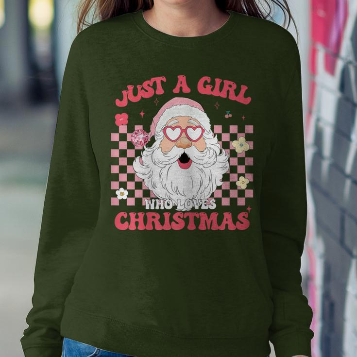 Just A Girl Who Loves Christmas Xmas Creative Santa Women Sweatshirt Unique Gifts