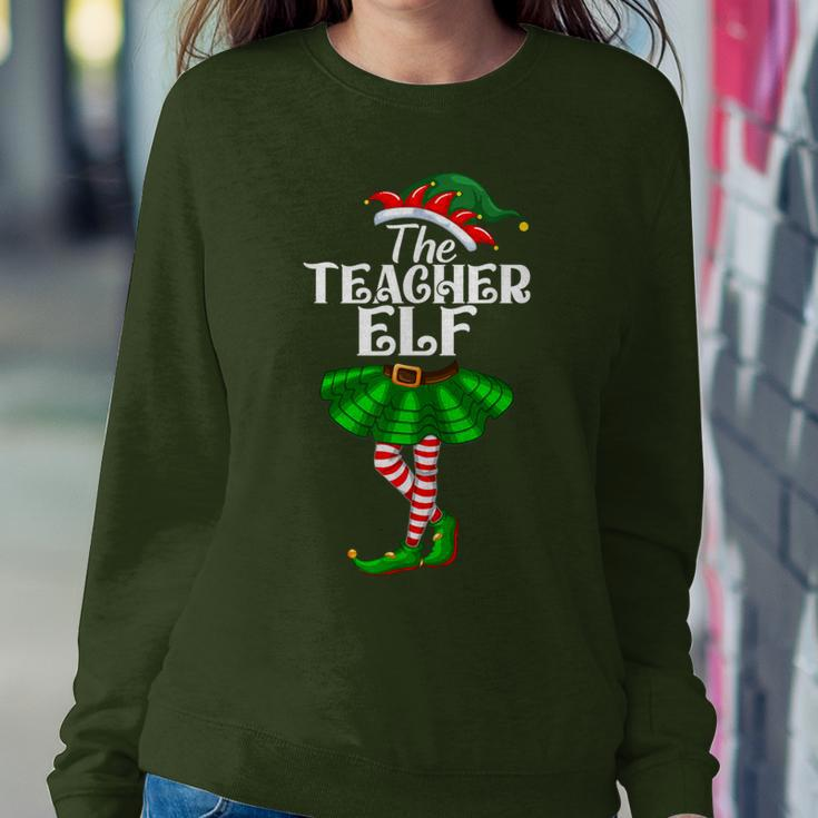 Teacher Elf Christmas Costume Matching Family Elf Squad Women Sweatshirt Funny Gifts